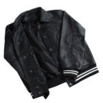Ryder Black Varsity Style Leather Jacket - Image 10