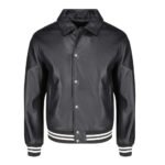 Ryder Black Varsity Style Leather Jacket