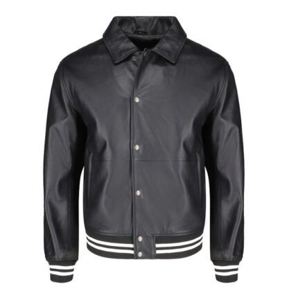 Ryder Black Varsity Style Leather Jacket