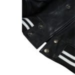 Ryder Black Varsity Style Leather Jacket - Image 7