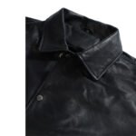 Ryder Black Varsity Style Leather Jacket - Image 8