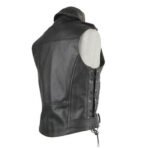 Biker leather jacket with waist belt - Image 2