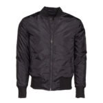 Allan's black Nylon Flight Jacket with Ribbed Waist