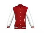 Maroon Varsity Letterman Jacket with White Sleeves - Image 2
