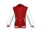 Maroon Varsity Letterman Jacket with White Sleeves - Image 3