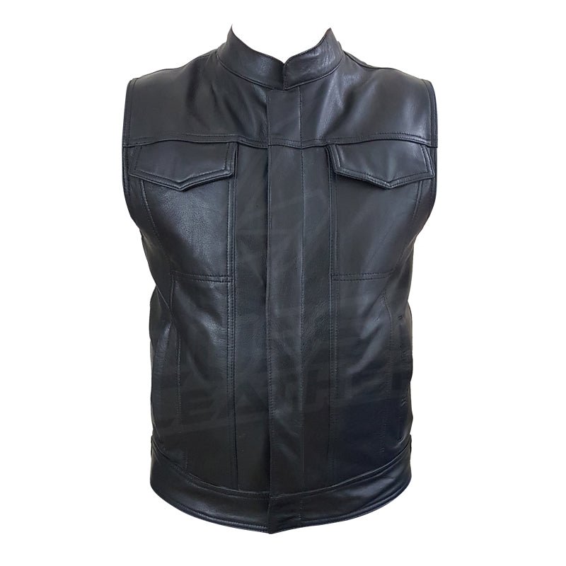 VEST01.jpg The "Club Rider" Motorcycle leather Vest with zippered lining for patches - Image 1