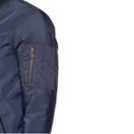 Zak's blue Nylon Flight Jacket with Ribbed Waist - Image 4