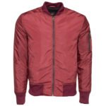 Archer's Maroon Nylon Flight Jacket with Ribbed Waist