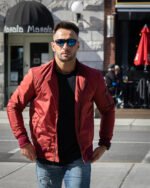 Archer's Maroon Nylon Flight Jacket with Ribbed Waist - Image 2