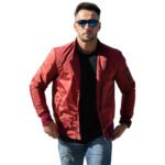 Archer's Maroon Nylon Flight Jacket with Ribbed Waist - Image 5