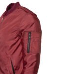 Archer's Maroon Nylon Flight Jacket with Ribbed Waist - Image 4