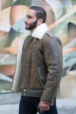 Carter's Distressed Leather Biker Bomber Jacket - Image 3