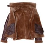 Phan's Brown Aviator bomber shearling jacket with a waist belt - Image 5