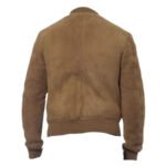 Suede bomber jacket with ribbed collar - Image 2